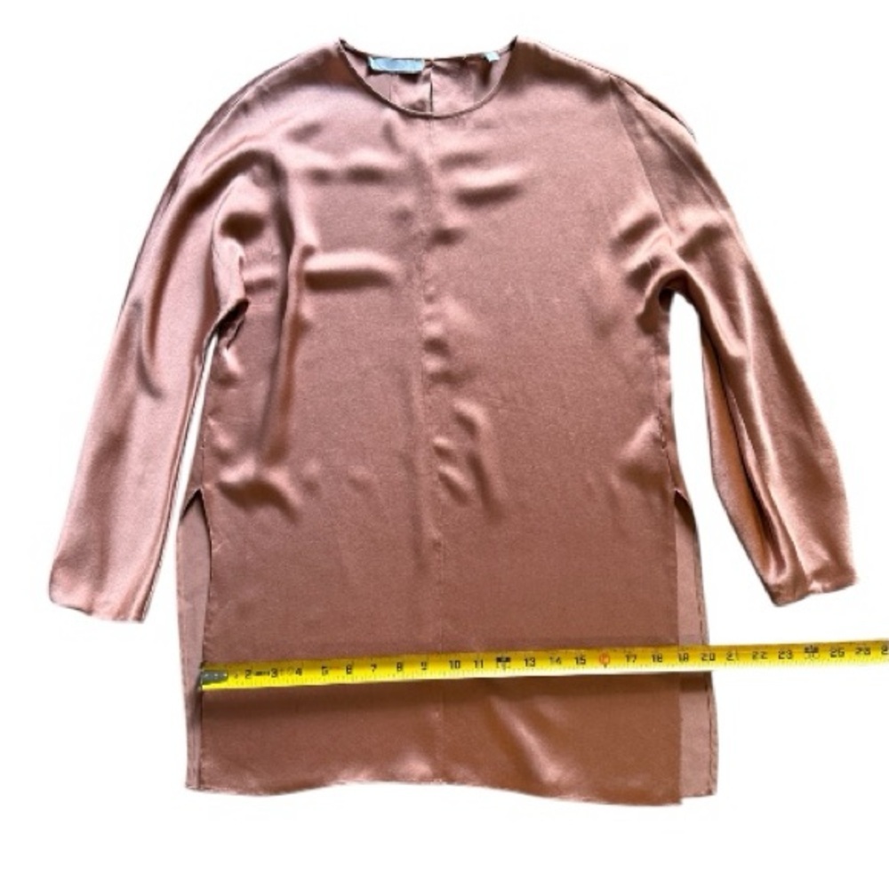 Vince Satin Silk Tunic Top in Terracotta‎ - Picture 4 of 8